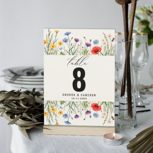 Spring Wild Flower Meadow Trouwtafel Nummer