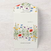 Spring Wild Flower Meadow Wedding All In One Uitnodiging (Buitenkant)