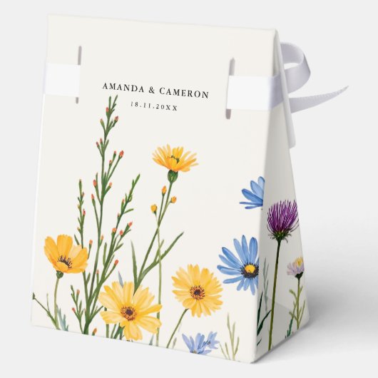 Spring Wild Flower Meadow Wedding Bedankdoosjes (Achterkant)