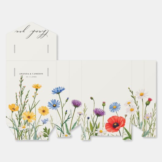Spring Wild Flower Meadow Wedding Bedankdoosjes (Ongevouwen)