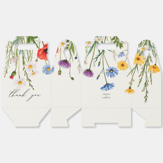 Spring Wild Flower Meadow Wedding Bedankdoosjes (Ongevouwen)