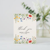 Spring Wild Flower Meadow Wedding Bedankt Briefkaart (Staand voorkant)