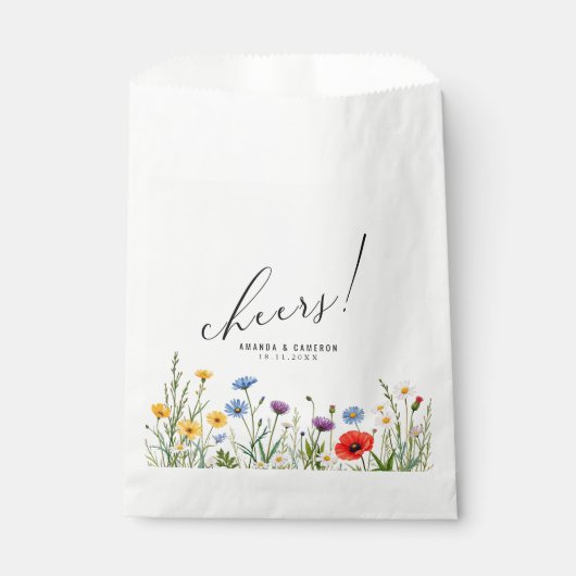 Spring Wild Flower Meadow Wedding Bedankzakje (Voorkant)