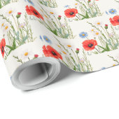 Spring Wild Flower Meadow Wedding Cadeaupapier (Rol Hoek)