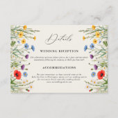 Spring Wild Flower Meadow Wedding Details Informatiekaartje (Voorkant)