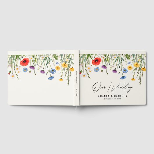 Spring Wild Flower Meadow Wedding Gastenboek (Volledig)