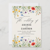 Spring Wild Flower Meadow Wedding Kaart (Voorkant)