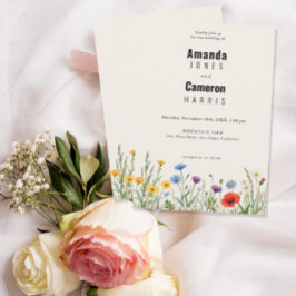Spring Wild Flower Meadow Wedding Kaart