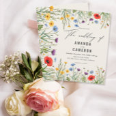 Spring Wild Flower Meadow Wedding Kaart