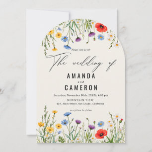 Spring Wild Flower Meadow Wedding Kaart