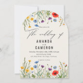 Spring Wild Flower Meadow Wedding Kaart (Voorkant)