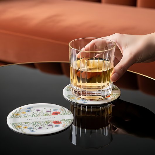 Spring Wild Flower Meadow  Wedding Papieren Bordje