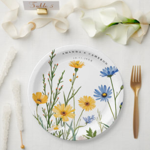 Spring Wild Flower Meadow Wedding Papieren Bordje