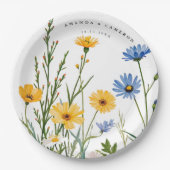 Spring Wild Flower Meadow Wedding Papieren Bordje (Voorkant)