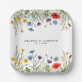 Spring Wild Flower Meadow Wedding Papieren Bordje (Voorkant)