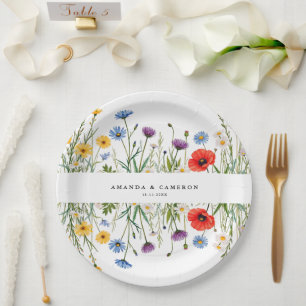 Spring Wild Flower Meadow Wedding Papieren Bordje