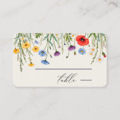 Spring Wild Flower Meadow Wedding Plaatskaartje (Voorkant)