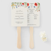 Spring Wild Flower Meadow Wedding Programma Handwaaier (Voorkant en achterkant)