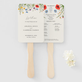 Spring Wild Flower Meadow Wedding Programma Handwaaier