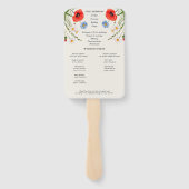 Spring Wild Flower Meadow Wedding Programma Handwaaier (Achterkant)