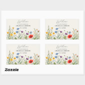 Spring Wild Flower Meadow Wedding Rechthoekige Sticker (Vel)