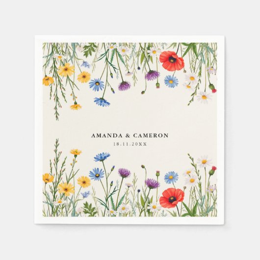 Spring Wild Flower Meadow Wedding Servet (Voorkant)