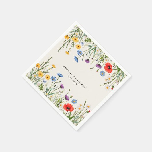 Spring Wild Flower Meadow Wedding Servet (Hoek)