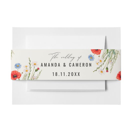 Spring Wild Flower Meadow Wedding Uitnodigingen Wikkel (Voorkant Voorbeeld)