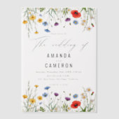 Spring Wild Flower Meadow Wedding Vellum Uitnodigingen (Voorkant)