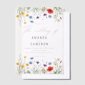 Spring Wild Flower Meadow Wedding Vellum Uitnodigingen (Offset)