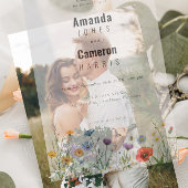 Spring Wild Flower Meadow Wedding Vellum Uitnodigingen