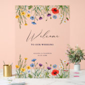 Spring Wild Flower Meadow Wedding Welkom Acryl Bord (Huwelijk)