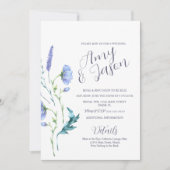 Spring Wild Flower Wreath Muted Lavender Wedding Kaart (Voorkant)