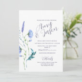 Spring Wild Flower Wreath Muted Lavender Wedding Kaart (Staand voorkant)