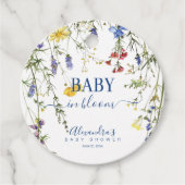 Spring Wildbloemen Baby in Bloom Baby shower Bedankjes Labels (Voorkant)