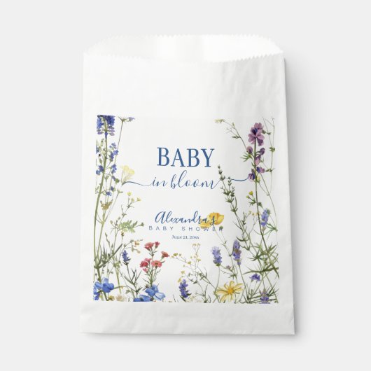 Spring Wildbloemen Baby in Bloom Baby shower Bedankzakje (Voorkant)