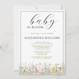 Spring Wildbloemen Baby in Bloom Baby shower Kaart