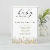 Spring Wildbloemen Baby in Bloom Baby shower Kaart (Staand voorkant)