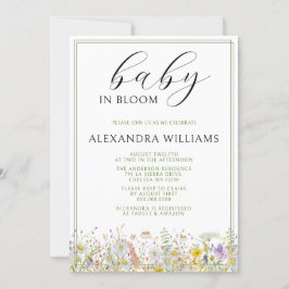 Spring Wildbloemen Baby in Bloom Baby shower Kaart