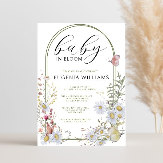 Spring Wildbloemen Baby in Bloom Baby shower Kaart