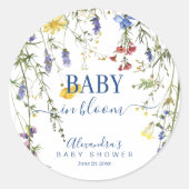 Spring Wildbloemen Baby in Bloom Baby shower Ronde Sticker (Voorkant)