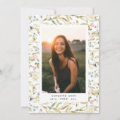 Spring Wildbloemen Boho Foto University Afstudeerd Aankondiging (Voorkant)