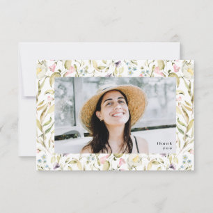 Spring Wildbloemen Boho Foto University Afstudeerd Bedankkaart