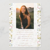 Spring Wildbloemen Boho Foto University Afstudeerd Kaart (Achterkant)