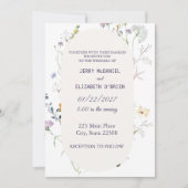 Spring Wildbloemen Elegant Wedding Invitation Kaart (Voorkant)