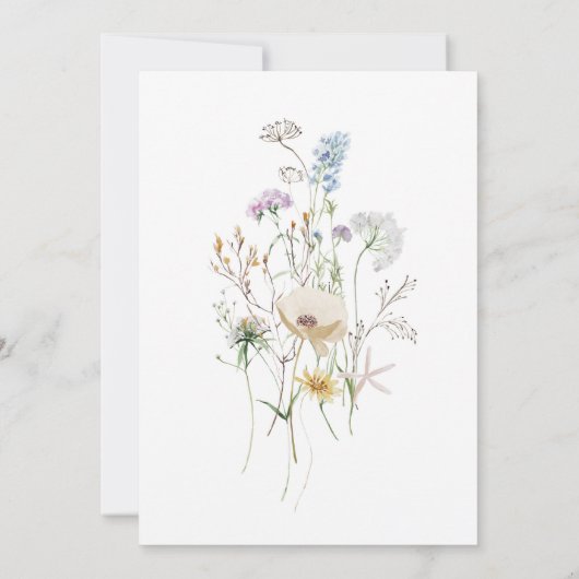Spring Wildbloemen Elegant Wedding Invitation Kaart (Achterkant)