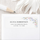 Spring Wildbloemen Paarse roze bruiloft Etiket (Insitu)