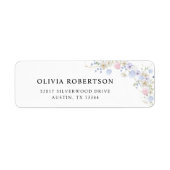 Spring Wildbloemen Paarse roze bruiloft Etiket (Voorkant)