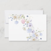 Spring Wildbloemen Paarse roze bruiloft RSVP Kaartje (Achterkant)