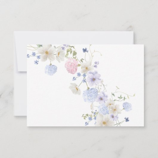 Spring Wildbloemen Paarse roze bruiloft RSVP Kaartje (Achterkant)